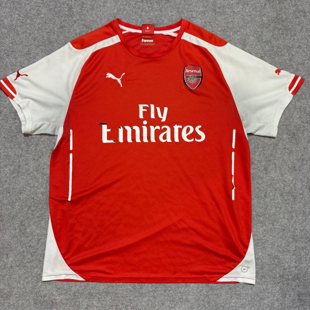Puma Arsenal FC 2015-16 Home Jersey Mens XL Red White Fly Emirates Soccer Shirt